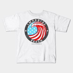 Imperial Beach, CA Summertime Patriotic 4th Pride Surfing Kids T-Shirt